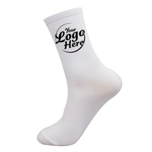 Custom Logo Digital Printing Cotton Sports <b>Socks</b> for Youth-Thickened Bottom <b>Breathable</b> Running Athletic Crew <b>Socks</b> - Product Image 4