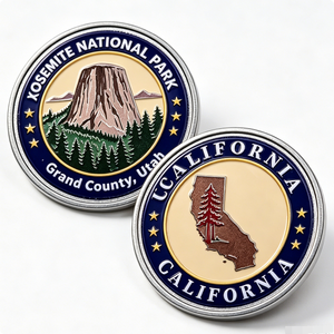 Moneda Conmemorativa Personalizada de Aleación de Zinc Fundida a Presión, Diseño de Paisaje Estatal de Yosemite de Doble Cara, Recuerdo de Viaje y Coleccionable - Product Image 2