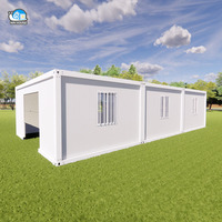 Maison mobile en conteneur préfabriqué à ossature métallique facile à assembler pour le stockage en entrepôt Maison en conteneur plat avec garage