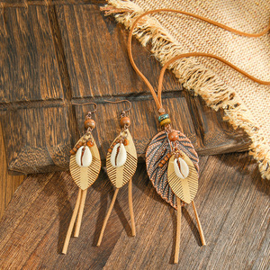 Parure Bohème Feuille en Alliage Plaqué Bronze Antique Collier et Boucles d'Oreilles pour Femme – Idéale pour Soirées et Tendances - Product Image 3