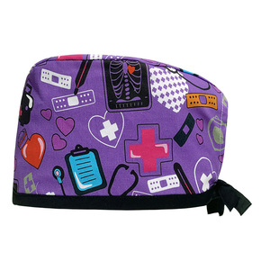 Cappelli da Infermiera per Donne, Berretti da Lavoro con Bottone e Fascia Antisudore, Cappelli Elasticizzati Regolabili per Dentisti - Product Image 1