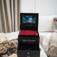 Boîte rigide de luxe avec écran LCD de 4,3 pouces pour l'emballage de bijoux et de montres, avec laminage mat, gaufrage, boîte cadeau vidéo personnalisée avec tiroir
