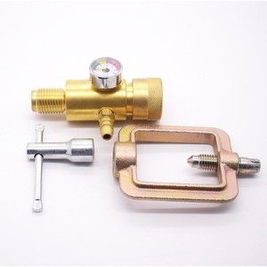 Vanne de réduction de pression WQ001 0-15 bars pour oxygène, acétylène, propane avec manomètre et collier de serrage - Product Image 1