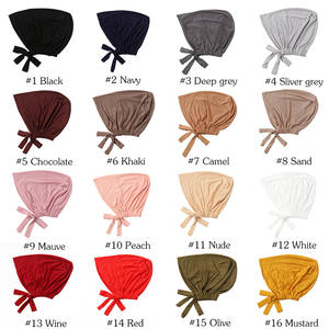 31 solide Couleurs Vente Chaude Mousseline de Soie Instant Hijab Avec Cap Femmes Léger En Mousseline de Soie <span class=keywords><strong>Voile</strong></span> Écharpe Instant Châle Avec Chapeau Pour Les Femmes - Product Image 2