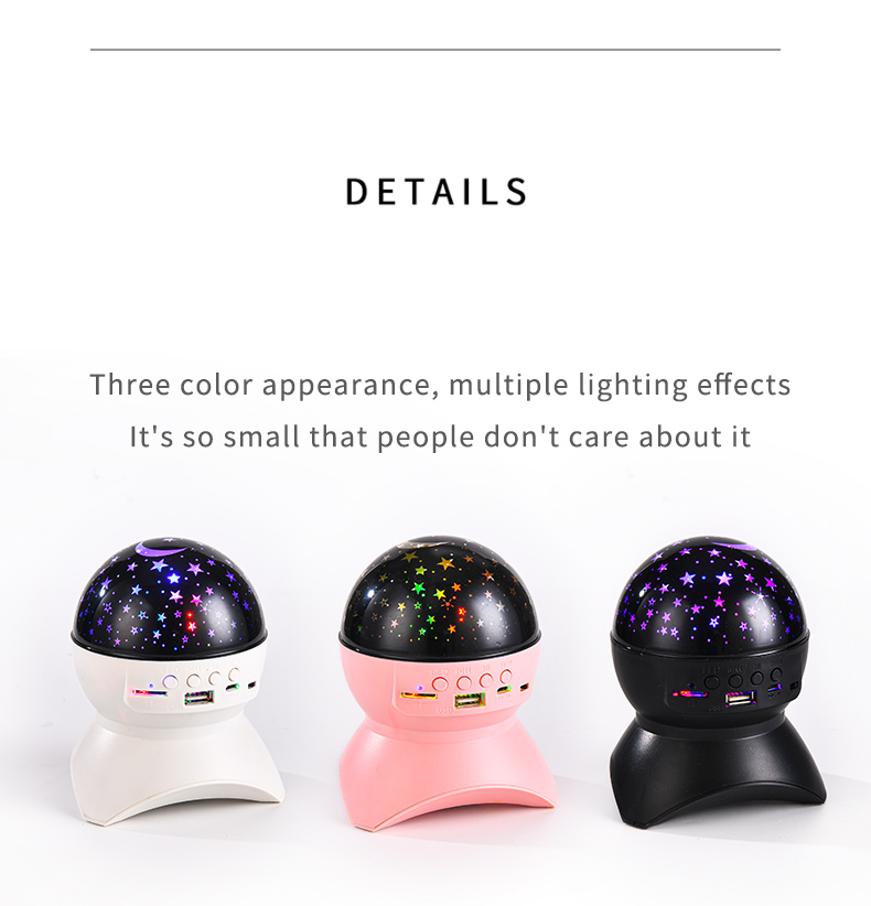 Bluetooth speakers star light USBprojection romantic small night light LED all over the sky star rotating music atmosphere light