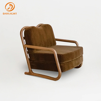 Fauteuil de détente de style rétro en métal avec accoudoirs en boucle Teddy, fauteuil d'appoint design pour hôtel, salon, café