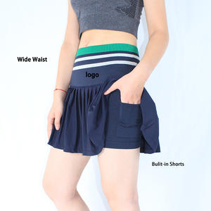 Jupe de tennis plissée ARLAN personnalisable avec logo pour femme, avec short intégré, séchage rapide, évacuation de l'humidité, idéale pour le golf et le badminton - Product Image 1