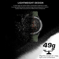 Montre numérique de luxe unisexe NORTH EDGE ALPS en fibre de carbone, résistante aux chocs, lumineuse, super légère, avec boussole, pour le sport et l'extérieur