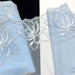 Ribete <span class=keywords><strong>de</strong></span> Encaje Bordado Floral Ecológico <span class=keywords><strong>de</strong></span> 19 cm <span class=keywords><strong>para</strong></span> <span class=keywords><strong>Vestidos</strong></span> <span class=keywords><strong>de</strong></span> Novia, Ropa <span class=keywords><strong>de</strong></span> Muñecas y <span class=keywords><strong>Vestidos</strong></span> <span class=keywords><strong>de</strong></span> Novia con Cuentas - Product Image 4