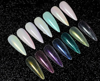 Aurora Powder Nail Glitter Pearl Neon Dust Effect Chrome Art Mermaid Rainbow AB Color pour le trempage, la décoration