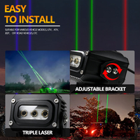 Lumière laser RGB compacte de 4 pouces pour véhicule, rouge, verte, bleue, longue portée, lampe de signalisation stroboscopique avec faisceau de câblage et support de montage en U