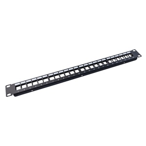 Panneau de brassage 1U robuste à 24 ports, tout métal, en acier laminé à froid, cadre modulaire non équipé, rack de distribution réseau de qualité industrielle - Product Image 1