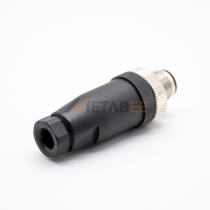 M12 8 Pin Male Connector A-Coded Field Wireable Straight Plastic Plug PG7 PG9 for Signal I/O - Product Image 2