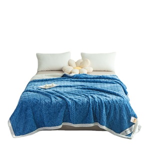 Nouveau brodé moderne tricoté taffetas polaire écologique Double couche épaissi 100% Polyester couleur unie automne hiver - Product Image 6