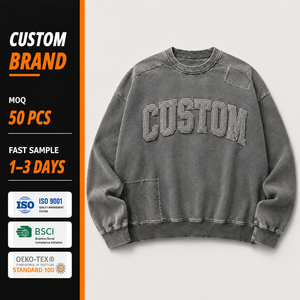 Felpa Personalizzata Unisex da Uomo con Logo sul Retro, Patch, Stile <span class=keywords><strong>Street</strong></span>, Morbida, Colorata, con Grandi Lettere sul Colletto - Product Image 1