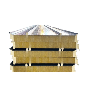 좋은 건축 자재는 내화 및 방수 기능이 있는 고밀도 샌드위치 패널 지붕용 암면을 제공합니다. - Product Image 1