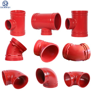Système de protection incendie, raccord en fonte ductile peint, raccord de pulvérisation à rainure, adaptateur de bride, raccord pour tuyau - Product Image 1