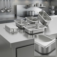 Edelstahl GN-Behälter im Europäischen Stil, Perforiert, Anti-Klebe-Effekt, Gastronorm-Behälter für Buffet und Catering