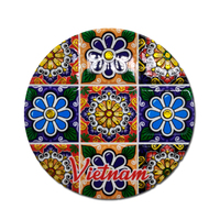 Maßgefertigter 3D-Relief-Bedruckter Vietnam-Souvenir-Geschenk Tischdekoration Blumen-Untersetzer Ho Chi Minh City Vietnam Keramik-Untersetzer
