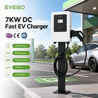 EVEGO OEM ODM Cargador de CC para Vehículos Eléctricos de 7kW CCS1 CCS2 GBT Estación de Carga Comercial para Vehículos Eléctricos con Pistola Única y Compartición Dinámica de Carga EVSE