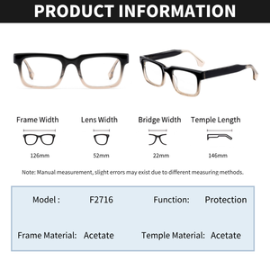 Gafas Ópticas al por Mayor: Montura Cuadrada Retro de Acetato con Protección Anti-luz Azul, Bisagra de Alta Calidad, Cable Central y Logotipo Personalizado para Hombre y Mujer - Product Image 2