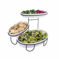 2025 nouveau Design Logo personnalisé fête vaisselle bols blanc en céramique fruits bol de service ovale porcelaine service ensemble