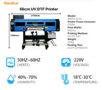 Imprimante UV DTF 3 têtes I3200, machine d'impression 60 cm avec laminateur, imprimante de film AB tout-en-un pour autocollants et étiquettes