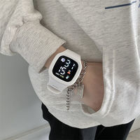 Reloj Deportivo Digital de Lujo 2024 con Pantalla LED Cuadrada y Correa de Silicona/Goma para Uso Unisex