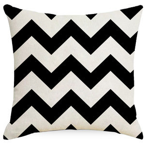 INSHARE Funda de almohada de poliéster con estampado geométrico en blanco y negro Cojín de sofá simple Sala de estar Dormitorio Funda De Almohada Nórdica - Product Image 2