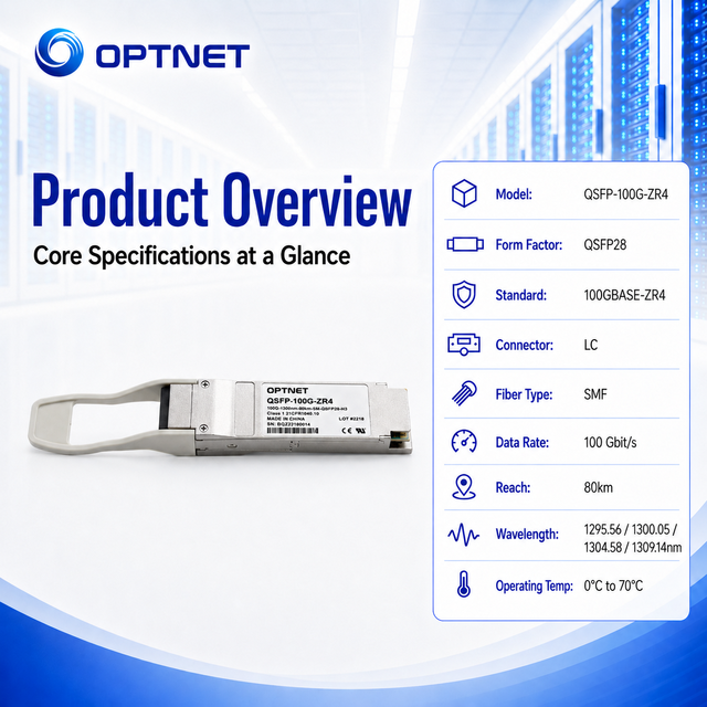 High Compatibility LC Long Distance Transceiver for 100G Ethernet Switch Port Upgrade QSFP28 100G ZR4