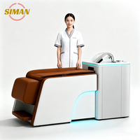 Siman 2026 Nouveau Lit de Lavage Capillaire Intelligent Automatique avec Massage, en Cuir PU, Équipement Professionnel de Salon pour Soins du Cuir Chevelu