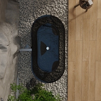 Nouvelle arrivée : Baignoire autoportante en résine transparente, forme ovale, vert thé, design moderne, baignoire profonde pour salle de bain intérieure