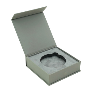 Cajas de Joyería Magnéticas con Forma de Libro, de Cartón Reciclado, con Logotipo Personalizado, Caja Gris para Pulseras - Product Image 2