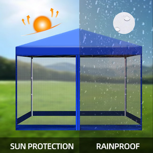 Gazebo <span class=keywords><strong>3x3</strong></span> pliable, tente de plage facile à monter, <span class=keywords><strong>moustiquaire</strong></span> en polyester, intérieur/extérieur, simple couche, imperméable - Product Image 6
