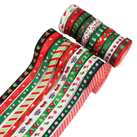 Ruban gros-grain de 1 cm à motif Casse-Noisette de Noël, ruban estampé à chaud pour emballage cadeau et nœuds DIY de Noël