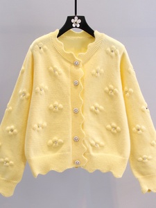 Grossiste Boutique 2025 Nouvelle Mode Cardigan Tricoté à Perles Manches Longues Doux pour Femme - Product Image 3