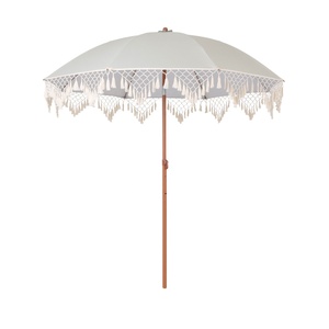 Parasol de jardin écologique avec pompon et long manche, design Art <span class=keywords><strong>Déco</strong></span> pour balcon, terrasse, bord de mer - Product Image 1