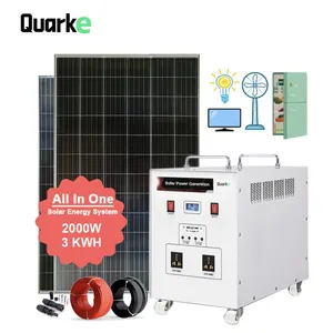 קוארקי אפריקה מיוחדים אנרגיה סולרית 2kw ערכת חשמל סולארית ערכת חשמל עבור מקרר מאוורר טלוויזיה ואור