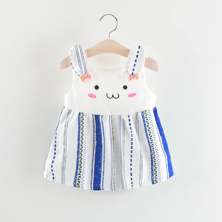 2023 Latest designs Casual baby girls dress With cute animal patterns 6-48 months wholesale kids summer clothes