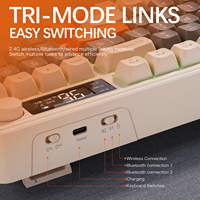 Full Size Wireless Gasket-mounted Gaming Keyboard 108Keys Tri-Mode RGB Mechanical Keyboard with Screen and Knob