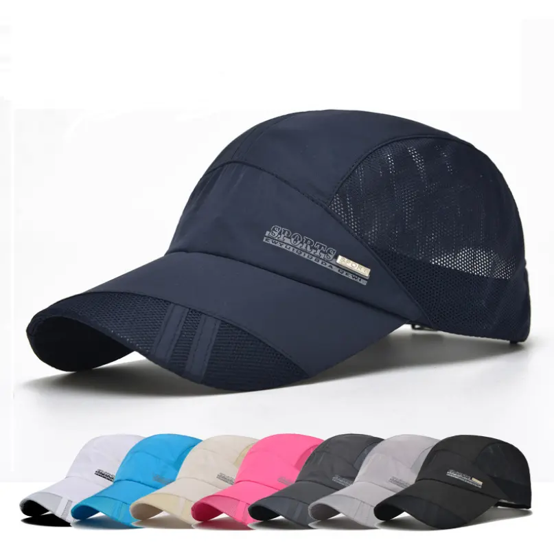 Sıcak satış yaz spor örme beyzbol şapkası açık güneş koşu nefes şapka ayarlanabilir su geçirmez hızlı kuru beyzbol şapkası