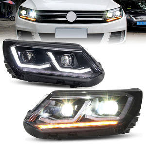 Faro a LED con DRL e Indicatore di Direzione Dinamico per Volkswagen VW <span class=keywords><strong>Tiguan</strong></span> 2013-2016, Accessorio con Lente Proiettore - Product Image 1