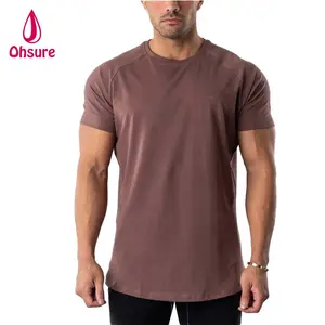 T-shirt homme en coton et Spandex, haut de Sport, course à pied, gymnastique, fitness,