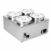 Chauffe-Plats Électrique Professionnel 7L à 4 Bacs pour Buffets, Stations de Soupe, Chaînes de Restaurants, Projets de Restauration et Acheteurs de Marques (OEM)