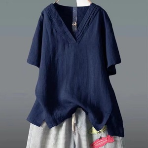 Liu Ming ultimi prodotti moda estiva Vintage <span class=keywords><strong>donna</strong></span> S abbigliamento strada Casual elegante tinta unita top <span class=keywords><strong>T</strong></span> <span class=keywords><strong>Shirt</strong></span> - Product Image 2