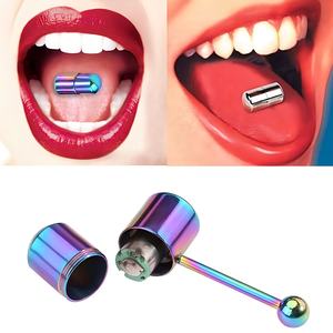 Barra Vibradora para Lengua con Batería, Piercing Corporal de Acero Inoxidable 316L, Masaje de Choque - Product Image 2