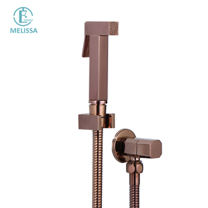 Melissa Europe and America Brass rose gold toilet bidet spray shattaf set Bathroom Handheld shower Angle Valve faucet