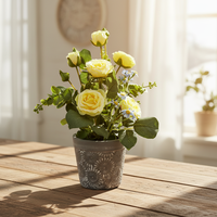 Fleur de rose artificielle de haute qualité à longue tige réaliste floquée pour la décoration de mariage, de la maison, murale, Saint-Valentin, fête des mères, rose