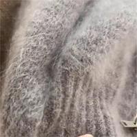 Sweat à capuche zippé en mohair pour hommes personnalisé tricots à manches longues floues hiver pull cardigan tricoté hommes broderie fermeture éclair à capuche