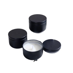 Vela Aromática de 40g en Lata Redonda Negra, Cera de Soja, Decoración para el Hogar, Paquete de Prueba - Product Image 5